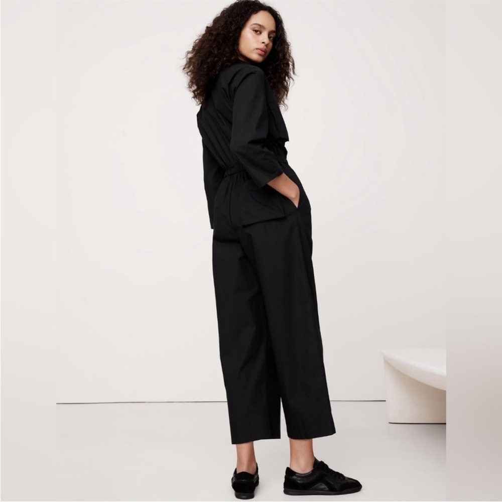 NWT! Banana Republic Black Cotton Poplin Boiler Suit  - Size 16🧬